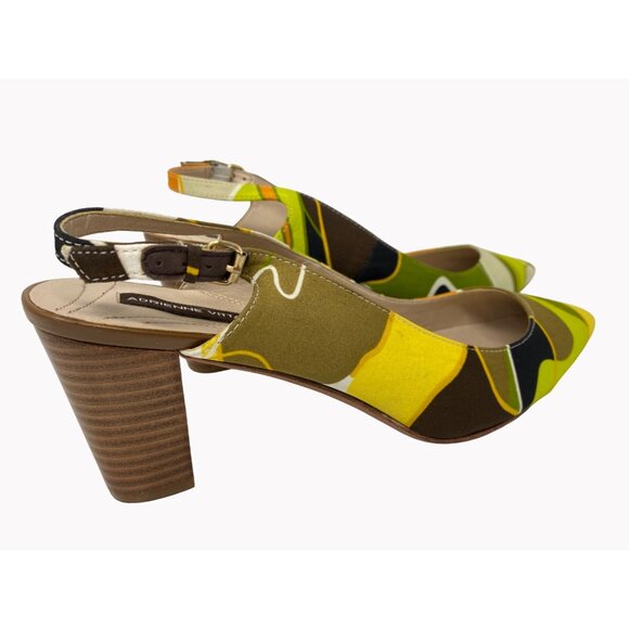 Adrienne Vittadini Merry Womens Size 10M Multicolor Slingback Block Heel Pumps - Picture 3 of 13